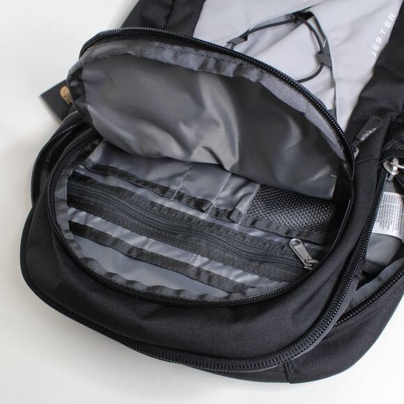 The North Face Unisex Jester Day Pack Travel Hike Student Backpack Black/ Grey - Picture 7 of 7